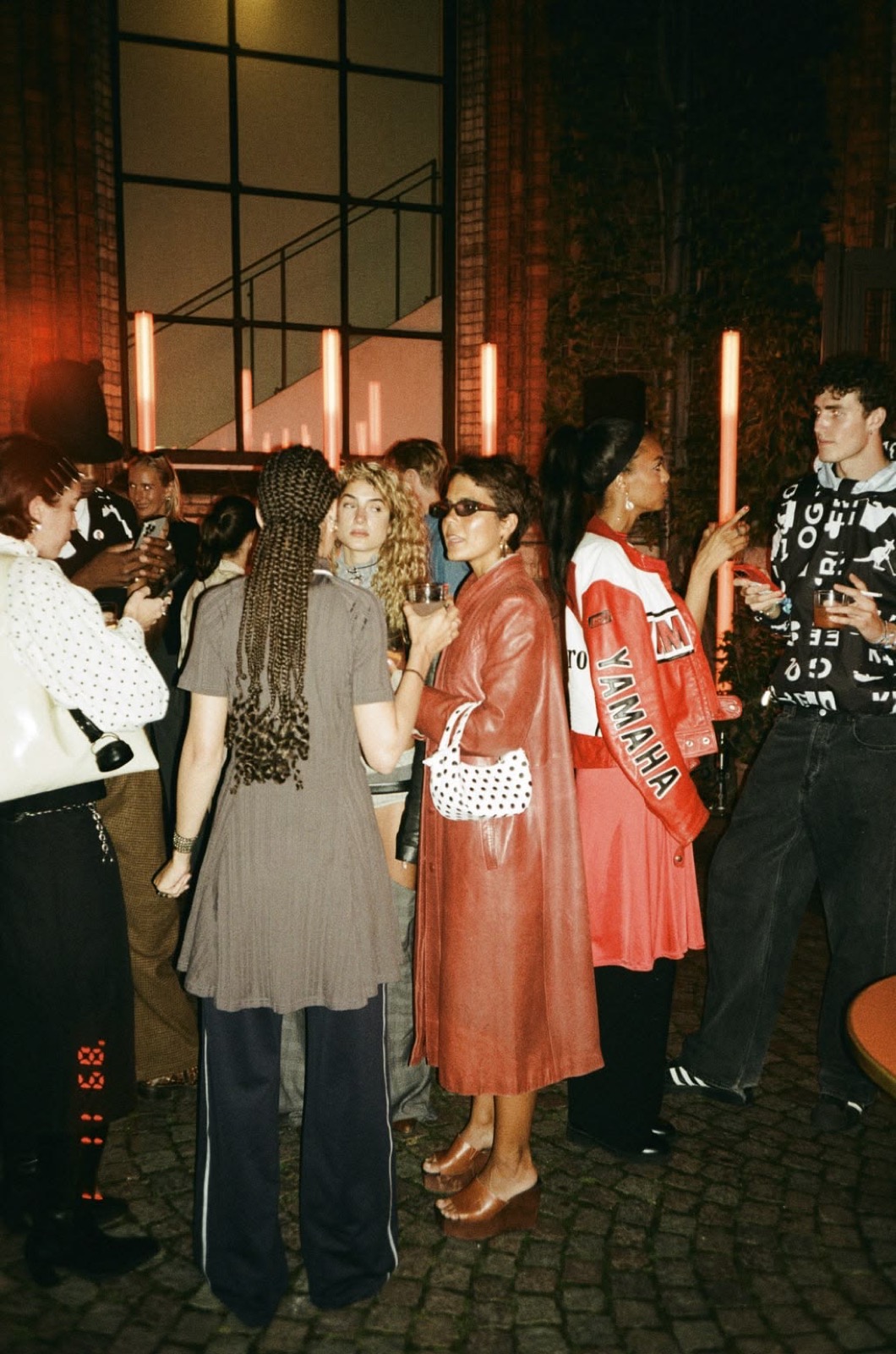 Friends at a nighttime gathering